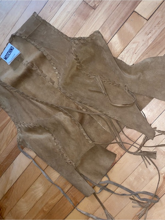 Moschino Jackets & Blazers - Moschino Tan Suede Fringe Vest